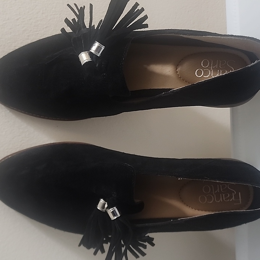 Franco Sarto Black Tassel Loafers